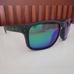 Oakley Holbrook Black with green Sunglasses